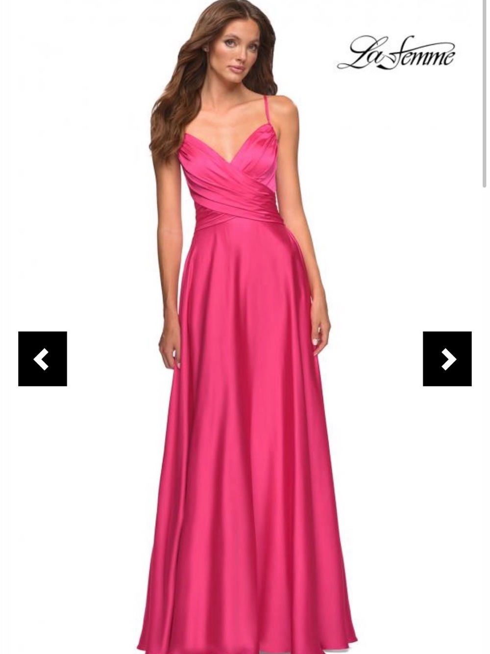 Elegant Hot Pink Satin Evening Gown